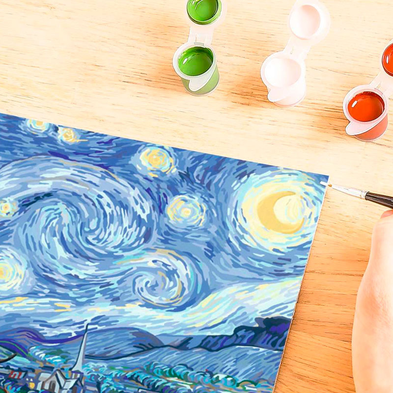 Kit para pintar por números CreArt - Art Collection La Noche Estrellada de Van Gogh