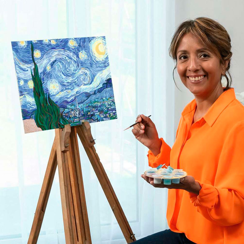 Kit per a pintar per números CreArt - Art Collection La Nit Estrellada de Van Gogh