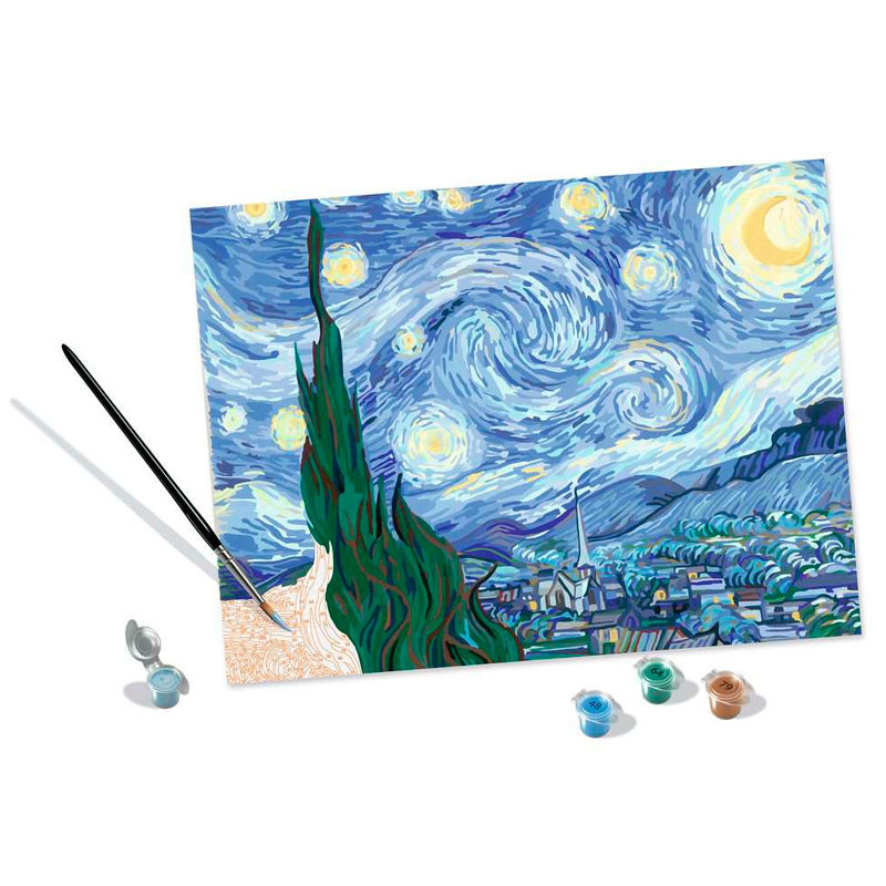 Kit para pintar por números CreArt - Art Collection La Noche Estrellada de Van Gogh