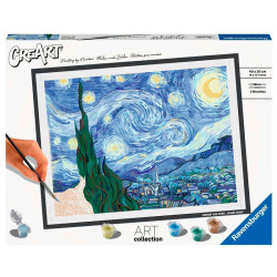 Kit para pintar por números CreArt - Art Collection La Noche Estrellada de Van Gogh