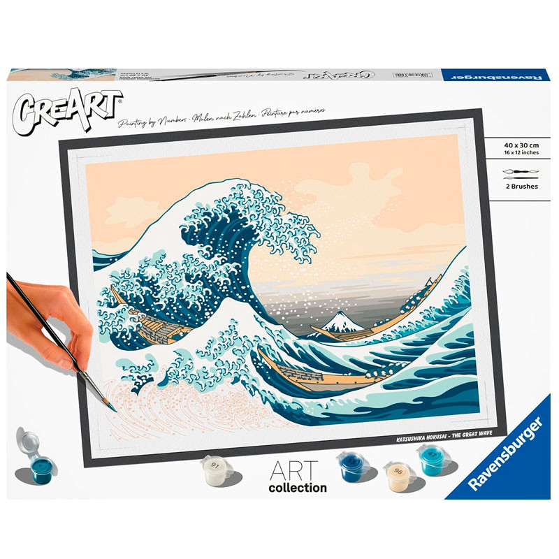 Kit para pintar por números CreArt - Art Collection La Gran Ola de Katsushika Hokusai