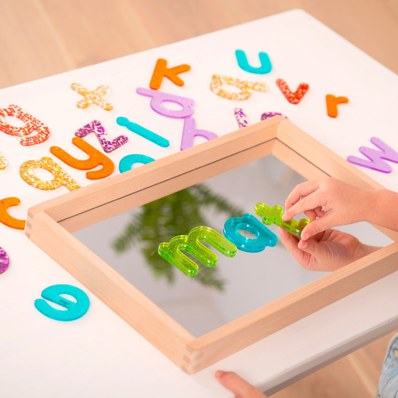 Rainbow Glitter Letters - Letras acrílicas de colores Arcoíris con purpurina - minúsculas