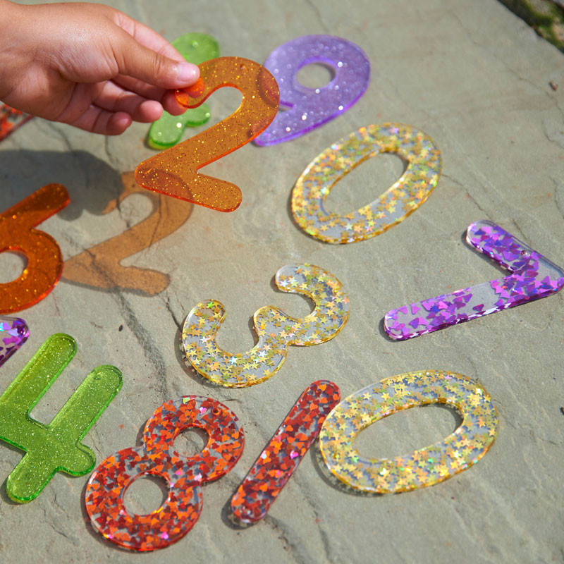 Rainbow Glitter Numbers - Números acrílics de colors Arcs de Sant Martí amb purpurina