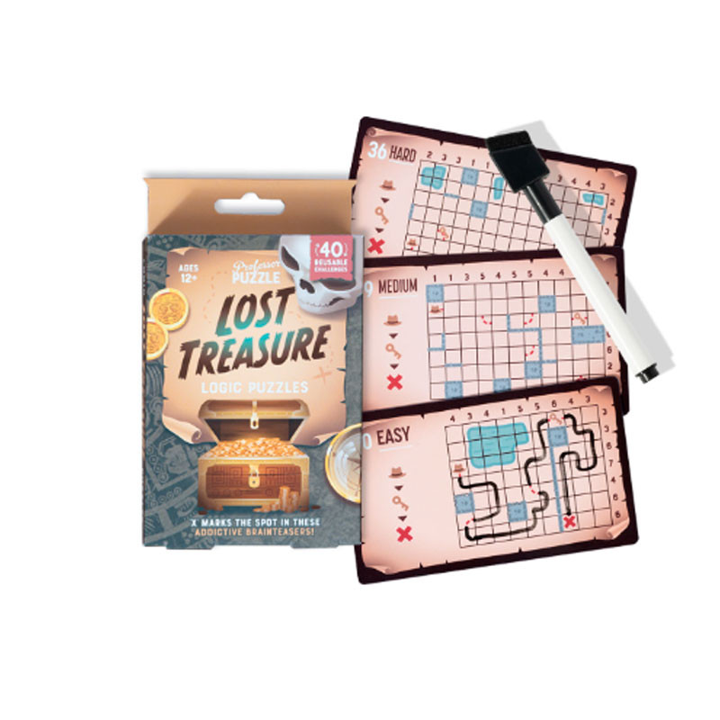 Lost Traesure Logic Puzzles - tarjetas reutilizables con retos  para 1 jugador