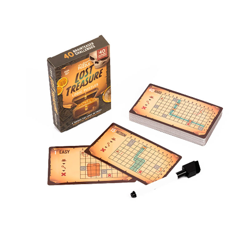 Lost Traesure Logic Puzzles - tarjetas reutilizables con retos  para 1 jugador