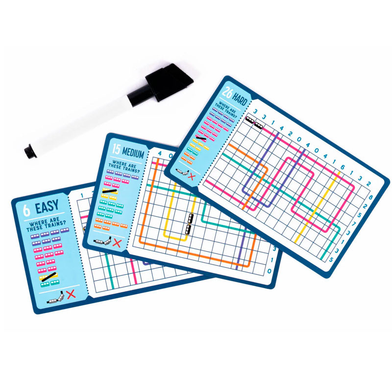 Brain Train Logic Puzzles - tarjetas reutilizables con retos  para 1 jugador