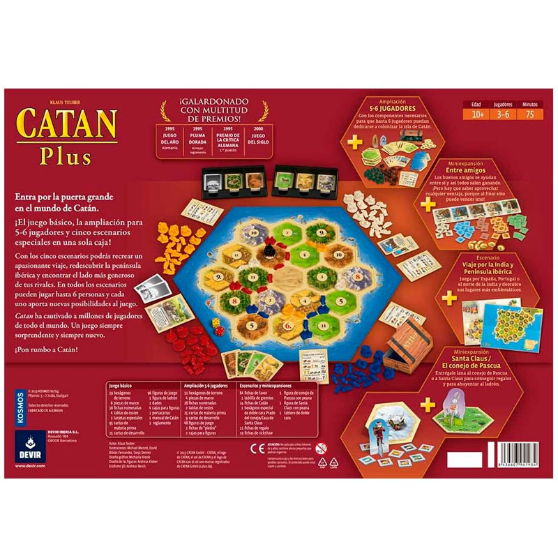 Els Colones de Catan Plus ED.2023 - Joc d'estratègia per a 3-6 jugadors