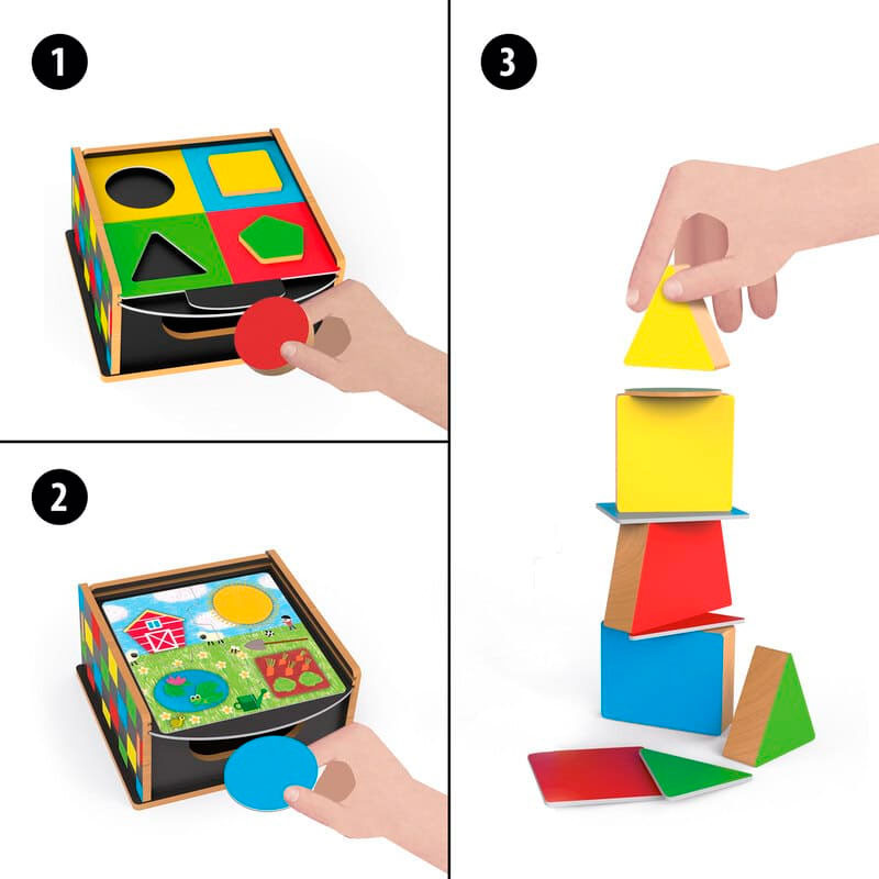 Sensory Lab Montessori - Encaix i classificador de formes geomètriques de fusta