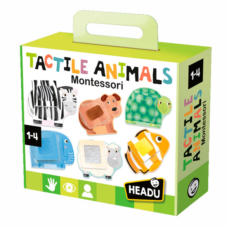 Tactile Animals Montessori - Puzles de 2 peces amb textures