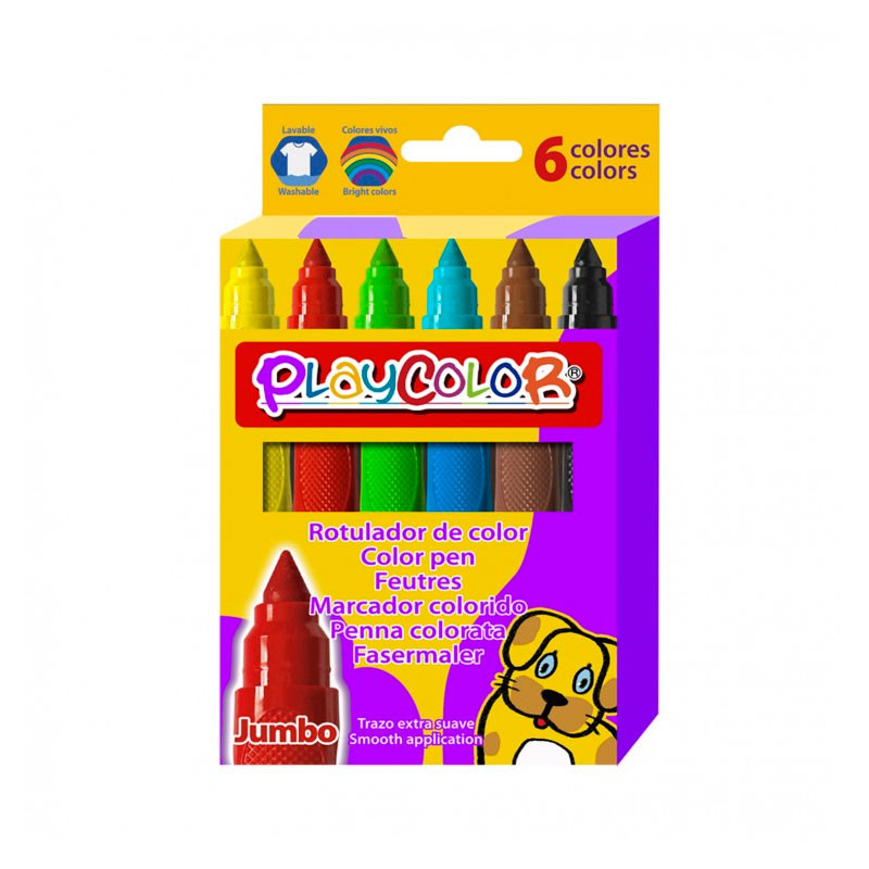 Rotulador color JUMBO BASIC 6 unidades - Playcolor Basic