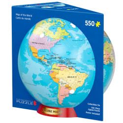 Puzzle 550 Piezas - Mapamundi (Globo Metálico) Eurographics