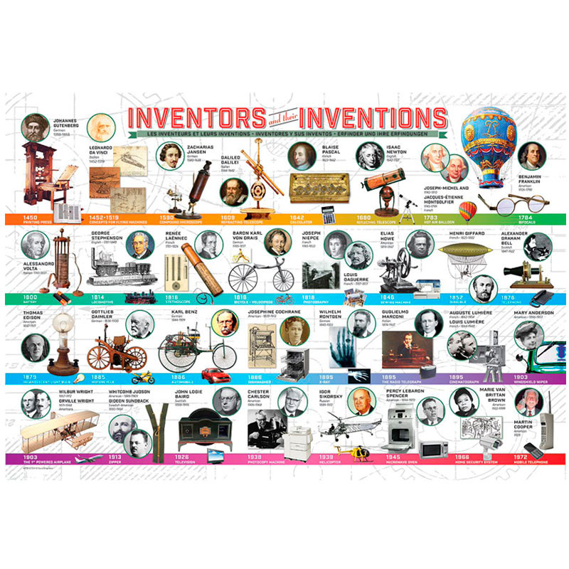 Puzle Eurographics Kids 200 peces - Inventors i els seus Invents