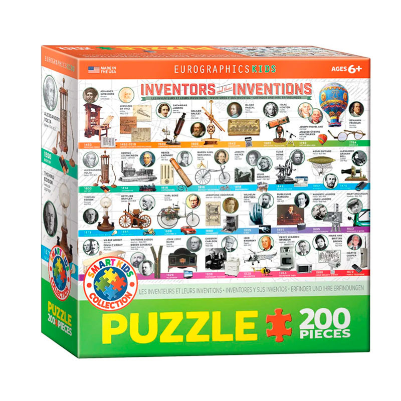 Puzle Eurographics Kids 200 peces - Inventors i els seus Invents