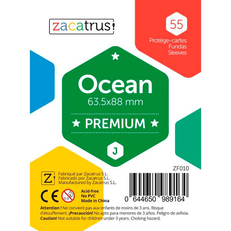 55 Fundas PREMIUM para cartas J - OCEAN (63,5 x 88 mm)