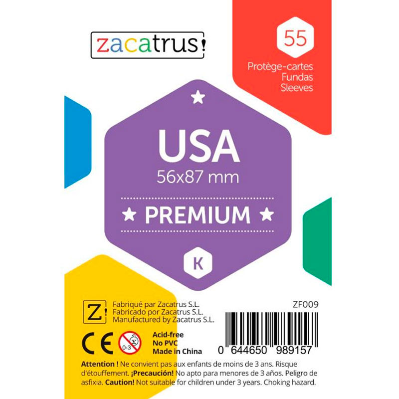 55 Fundas PREMIUM para cartas K - USA (56 x 87 mm)