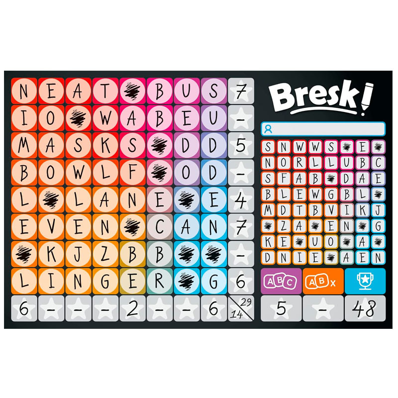 Bresk! - Roll and Write joc lingüístic per a 2-5 jugadors