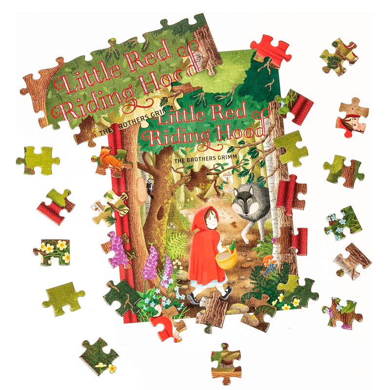 Puzzle libro de 96 piezas de doble cara - Caperucita Roja