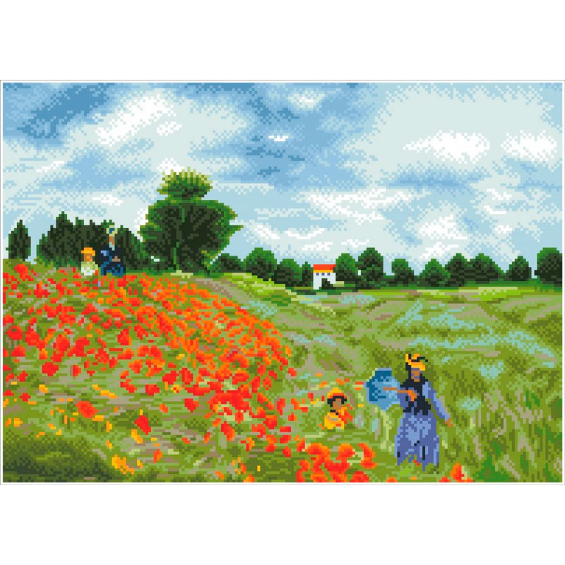 Pintar amb diamants Diamond Dotz - Poppy Fields (Après Monet)