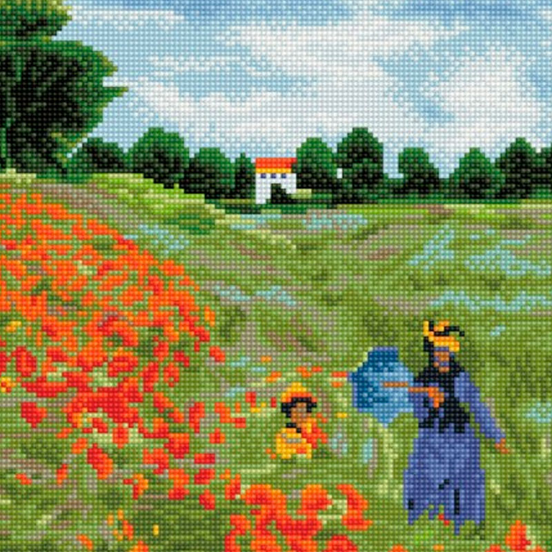 Pintar amb diamants Diamond Dotz - Poppy Fields (Après Monet)