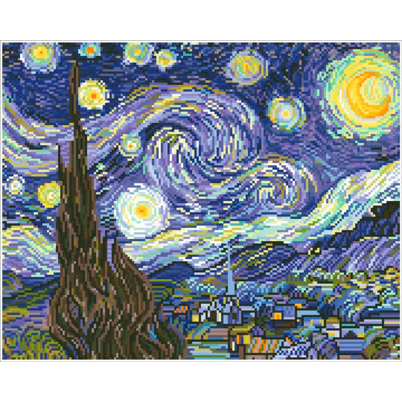 Pintar con diamantes Diamond Dotz - Starry Night (Van Gogh)