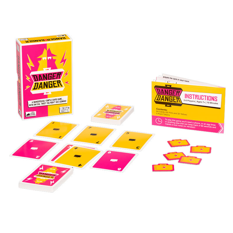 DANGER DANGER - juego de cartas peligrosamente sencillo para 2-8 jugadores