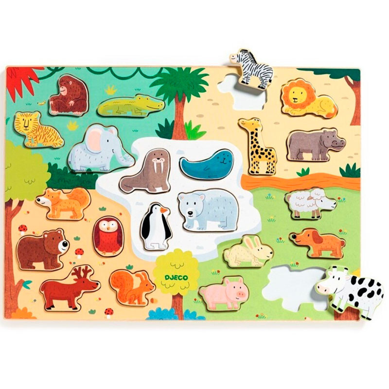 Puzle encaixable de fusta Animals - Puzzlo Animo