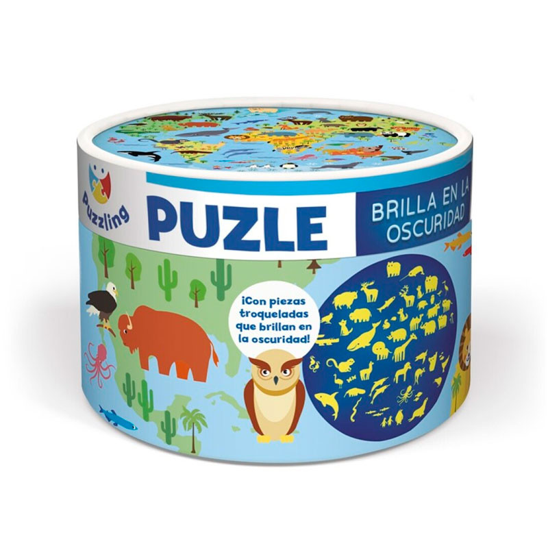 Puzzle XL brilla en la oscuridad Mundo Animal  - 100 piezas