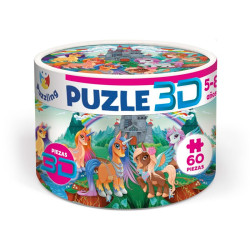 Puzle 3D: Unicorns - 60 peces