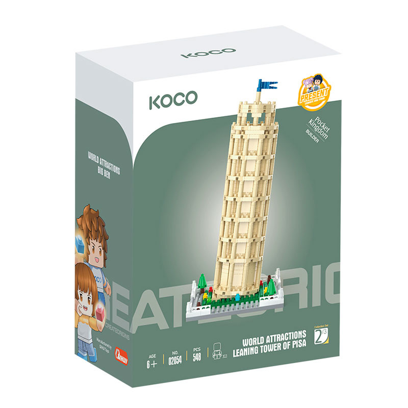 KOCO World Attractions: TORRE de PISA - Set de construcción Pocket Kingdom