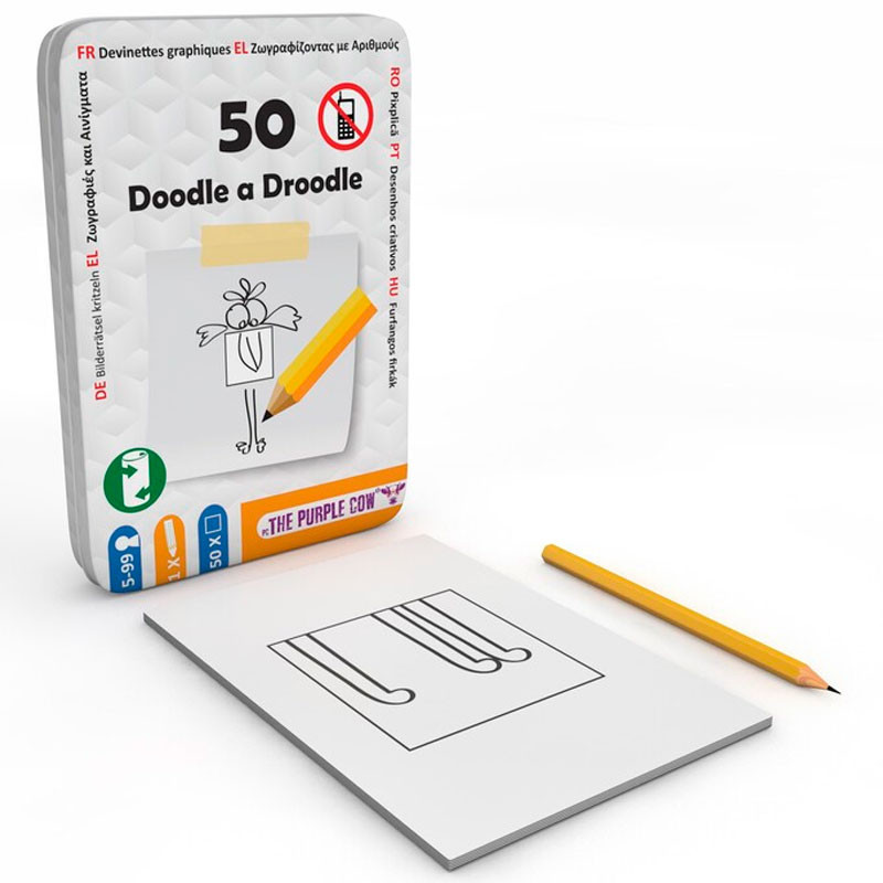 50 Garabatos Doodle a Droodle - juego de viaje en lata