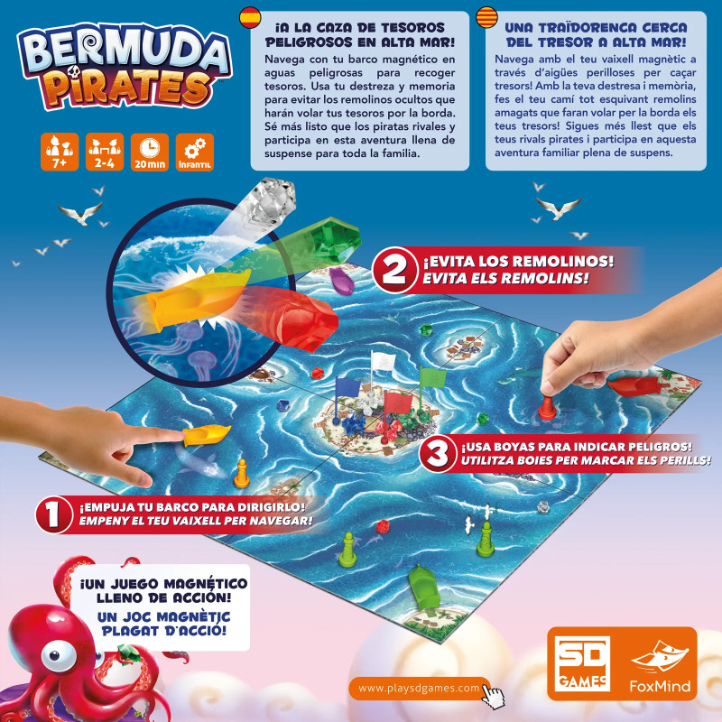 Bermuda Pirates - joc de taula familiar per a 2 a 4 jugadors