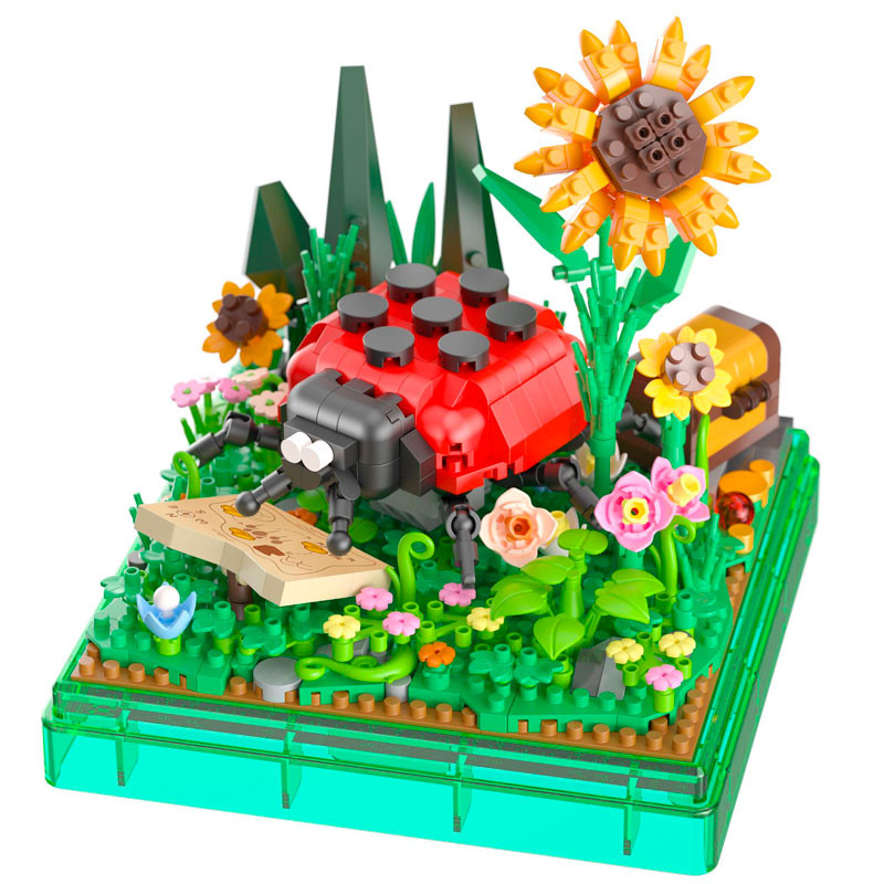 KOCO Bricks Insecte i Planta: Marieta - Set de construcció Pocket Garden