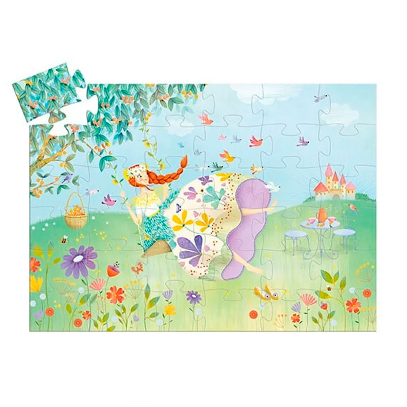 Puzzle Silueta Princesa de Primavera - 36 piezas