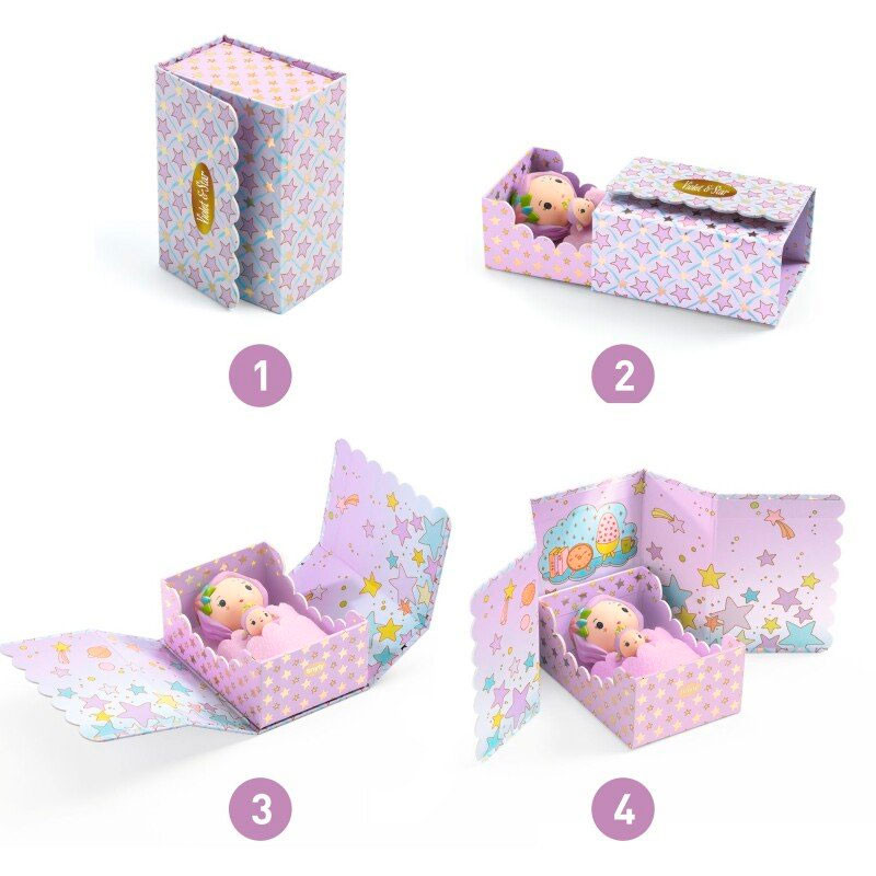 Violet Tinyroom - figurita articulada Tinyly con cama y bebé