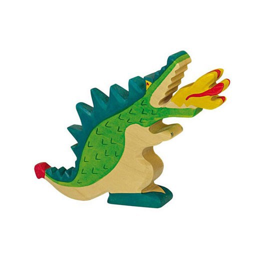 Dragón verde - animal mitológico de madera