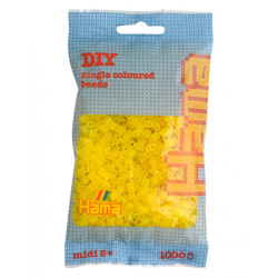 1000 perlas Hama MIDI de color amarillo translúcido (bolsa) 207-14