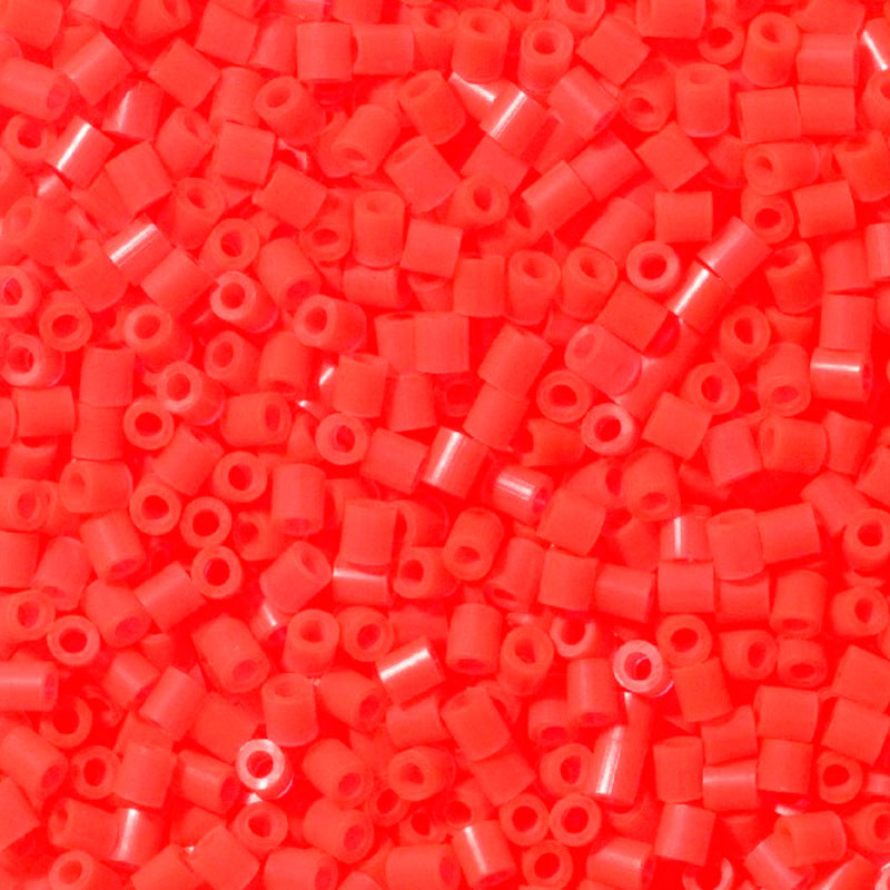 1000 perlas Hama MIDI colores transparentes rojo neón (bolsa)