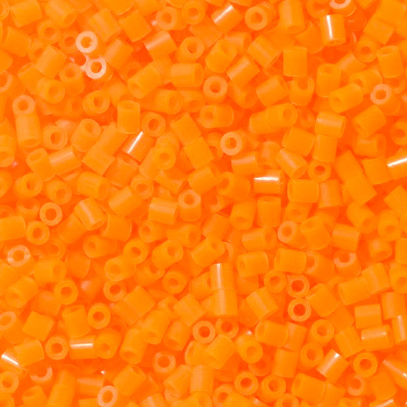 1000 perlas Hama MIDI colores transparentes naranja neón (bolsa) 207-38