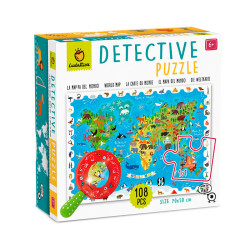 Puzzle Detective El Mapa del Mundo - 108 piezas