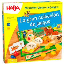 Caixa d'El meu primer tresor de Jocs de HABA, col·lecció de 10 jocs educatius per a nens petits.