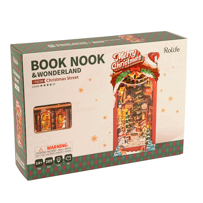 Maqueta Christmas Street - Suport de llibres creatiu 3D (DIY)