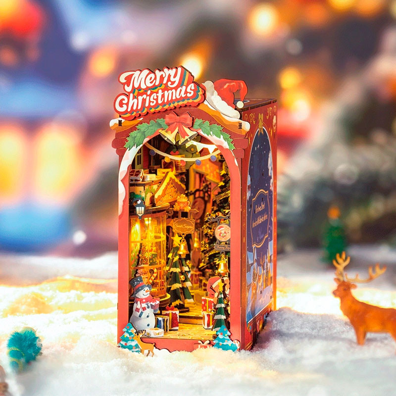 Maqueta Christmas Street - Soporte de libros creativo 3D (DIY)