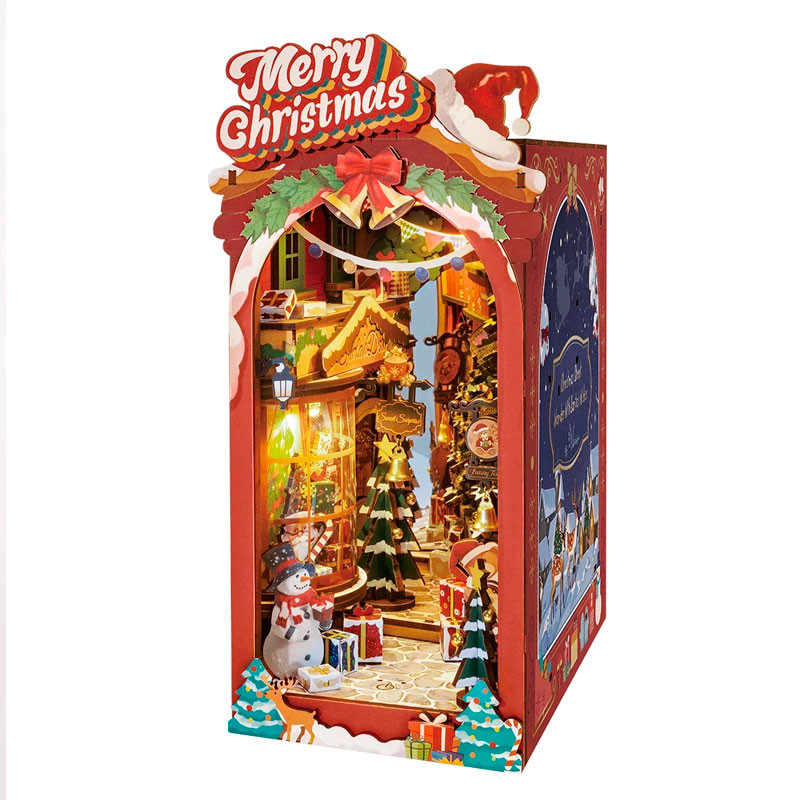 Maqueta Christmas Street - Soporte de libros creativo 3D (DIY)