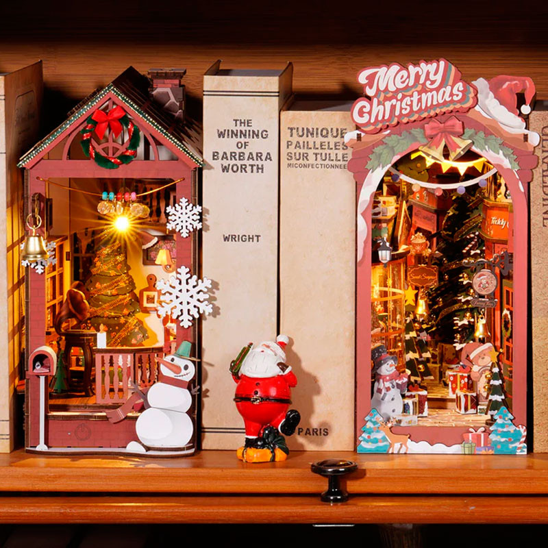 Maqueta Christmas Indoor Scene - Soporte de libros creativo 3D (DIY)