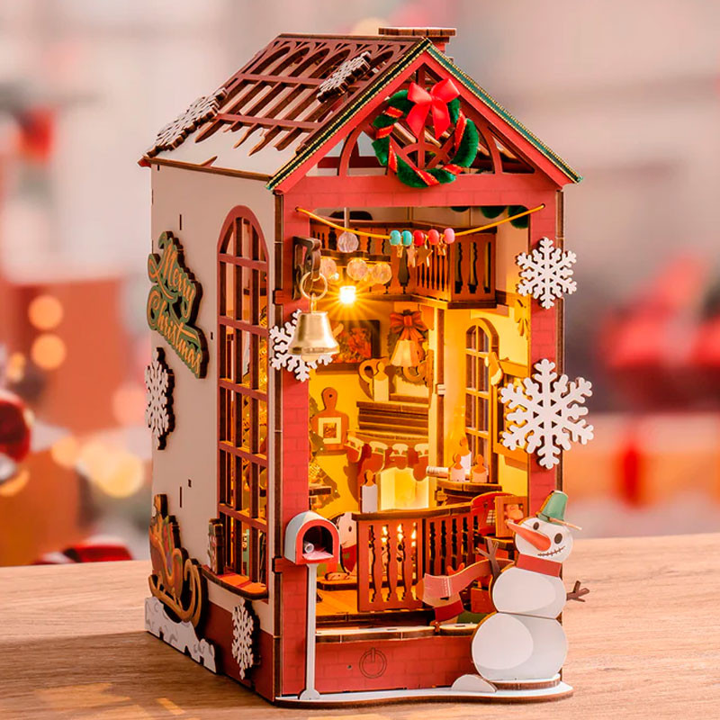 Maqueta Christmas Indoor Scene - Soporte de libros creativo 3D (DIY)