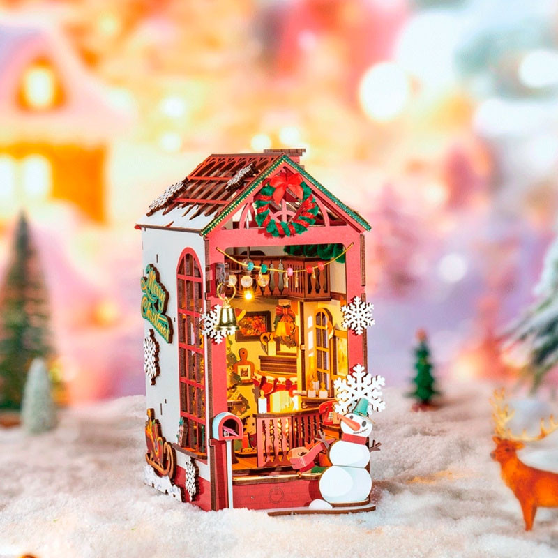 Maqueta Christmas Indoor Scene - Soporte de libros creativo 3D (DIY)