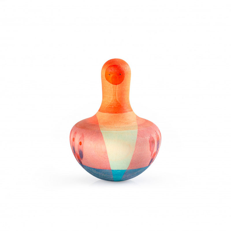 Mellow Orange Bird - Figura de fusta en forma d'ocell