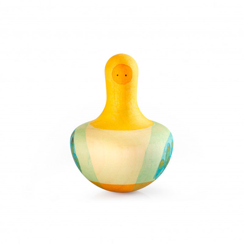 Flowing Yellow Bird - Figura de fusta en forma d'ocell