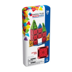 Magna-Tiles MicroMAGS Travel Set - 26 piezas pequeñas en caja de metal