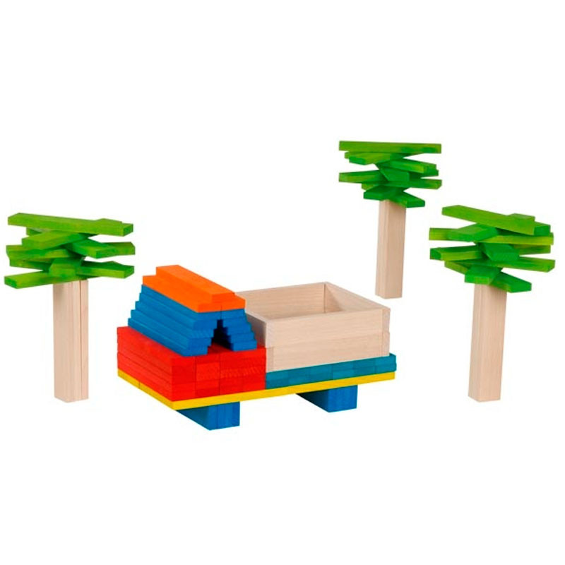 Juego de construcción con paquitas de madera - Goki Evolution